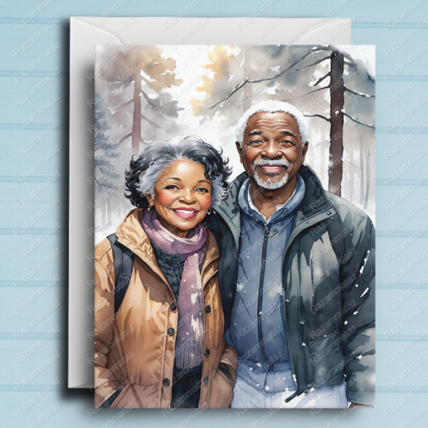 Black Couple I Christmas Card